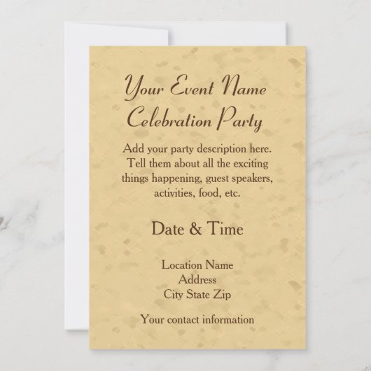 ロードアイランド赤いオードスターイエロー背景 招待状 (裏面)