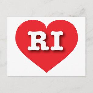 ロードアイランド赤いハート- I love RI ポストカード