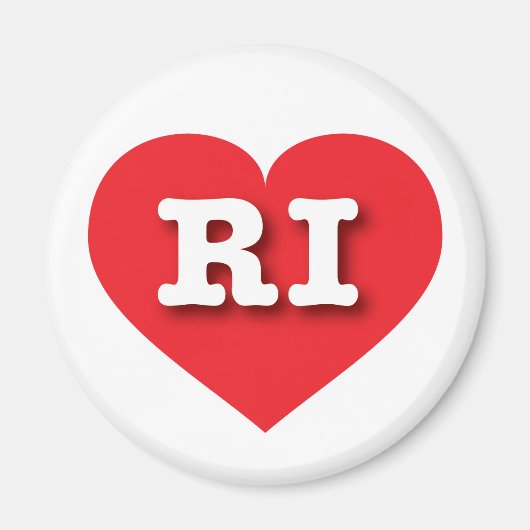 ロードアイランド赤いハート- I love RI マグネット (正面)