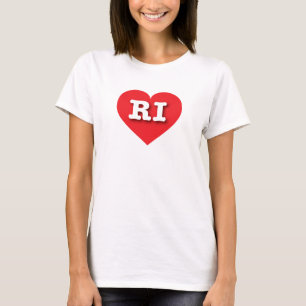 ロードアイランド赤いハート- I love RI Tシャツ