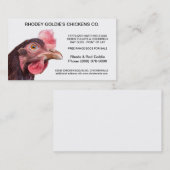 ロードアイランド赤のふ化場の置く雌鶏の鶏 名刺 (正面/裏面)