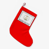 ロードアイランド スモールクリスマスストッキング (正面 (吊り時))