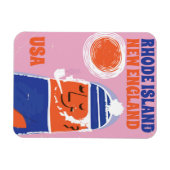 ロードアイランド、ニューイングランド漁師ヴィンテージポスター マグネット (横)