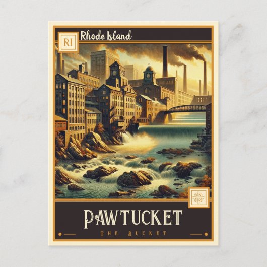 ロードアイランド・パウタケット |ヴィンテージ ポストカード (正面)