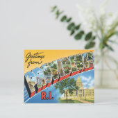 ロードアイランド、プロビデンスからの挨拶 ポストカード (スタンド正面)