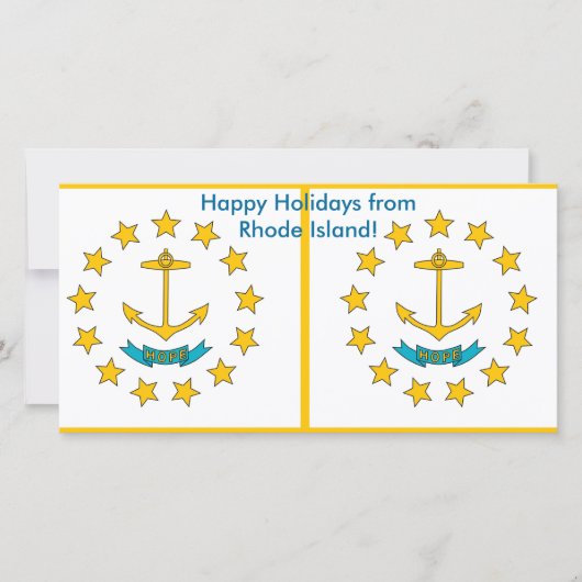 ロードアイランド、米国からの幸せな休日の旗 シーズンカード (正面)
