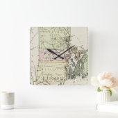 ロードアイランド(1797年)のヴィンテージの地図 スクエア壁時計 (ホーム)