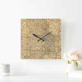 ロードアイランド(1875年)のヴィンテージの地図 スクエア壁時計 (ホーム)