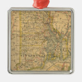ロードアイランド(1875年)のヴィンテージの地図 メタルオーナメント (正面)