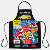 ロードカラフルシンボルや象徴パーソナライズされた名前をカスタムする エプロン (正面)