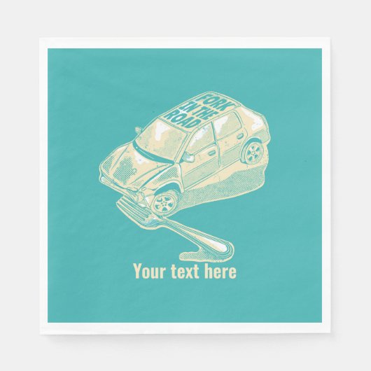 ロードカー事故でフォーク スタンダードランチョンナプキン (正面)