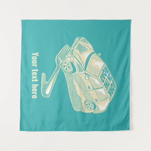 ロードカー事故でフォーク タペストリー (正面(横))