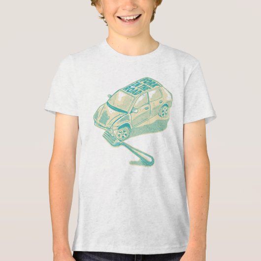 ロードカー事故でフォーク トライブレンドＴシャツ (正面)