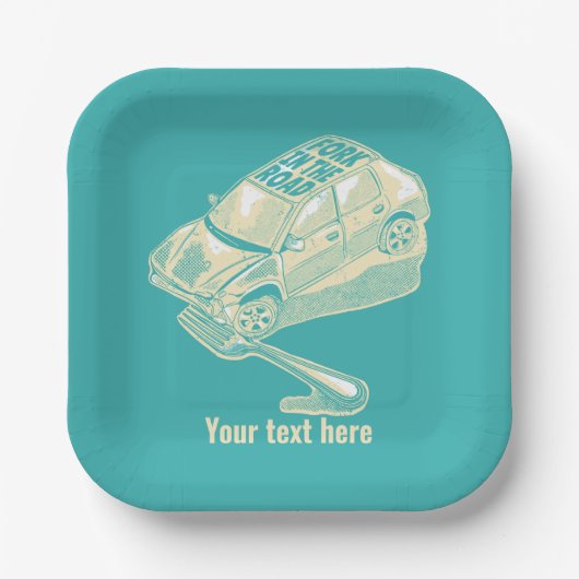 ロードカー事故でフォーク ペーパープレート (正面)