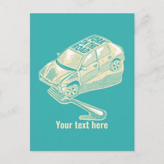 ロードカー事故でフォーク ポストカード (正面)