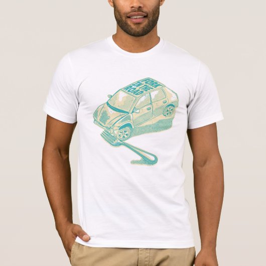 ロードカー事故でフォーク Tシャツ (正面)
