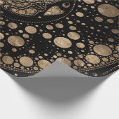 ロードガネシャ金ゴールドアンドブラックドットアート ラッピングペーパー (角)