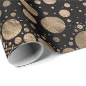 ロードガネシャ金ゴールドアンドブラックドットアート ラッピングペーパー (ロールコーナー)