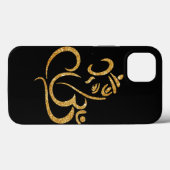ロードガネシュヒンドゥーゴッドアップル金ゴールドグリッター Case-Mate iPhoneケース (裏面 (横))