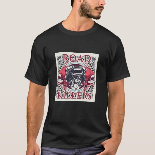 ロードキラーズレッドエンジンスカルティー Tシャツ (正面)