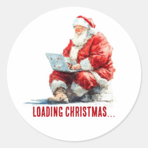 ロードクリスマスサンおもしろいタデザイン ラウンドシール