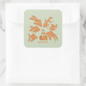 ロードコーンとオレンジ色の金魚 スクエアシール (バッグ)