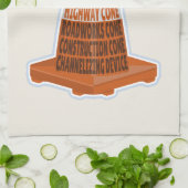 ロードコーンオレンジタラフィックコーン キッチンタオル (折り畳み)