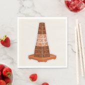 ロードコーンオレンジタラフィックコーン スタンダードランチョンナプキン (インサイチュ)