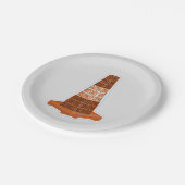 ロードコーンオレンジタラフィックコーン ペーパープレート (アングル)