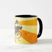 ロードサイクパーソナライズされたリストとレトロ日が差すことバイク マグカップ (正面右)