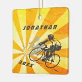 ロードサイクパーソナライズされたリストレトロバイククリスマス セラミックオーナメント (左)