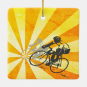 ロードサイクパーソナライズされたリストレトロバイククリスマス セラミックオーナメント (裏面)