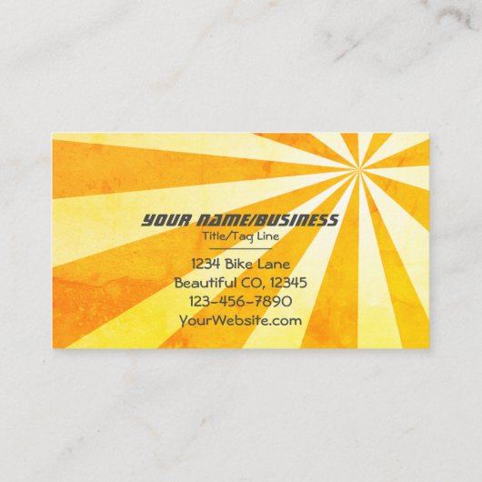 ロードサイクリストとレトロ日が差すことサイクリング 名刺 (裏面)