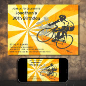 ロードサイクリストとレトロ日が差すことバイク誕生日 招待状