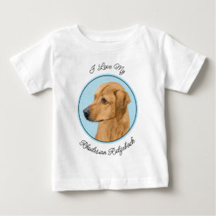 ロードシアン・リッジバックの絵画 - オリジナルの犬のアート ベビーTシャツ