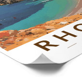 ロードスギリシャイラストレーショントラベルアートヴィンテージ ポスター (角)