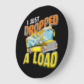 ロードスクールバスをSCHにおもしろい降ろしたところです ラージ壁時計 (傾斜)