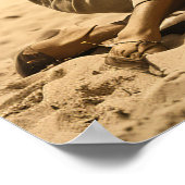 ロードスターで1930年代のレトロなビーチでのピクニック ポスター (角)