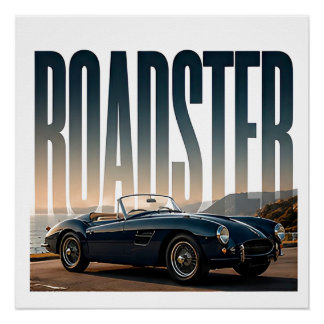 ロードスターの高級オープンロード エディトリアル グラフィック ポスター