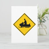 ロードスノーモービル警告標識スノーウィンター 招待状 (スタンド正面)