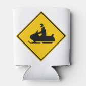 ロードスノーモービル警告標識スノーウィンター 缶クーラー (裏面)