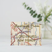 ロードスバーグNMヴィンテージマップ ポストカード (スタンド正面)