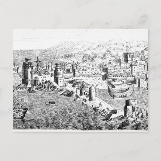 ロードス島の地図 ポストカード (正面)