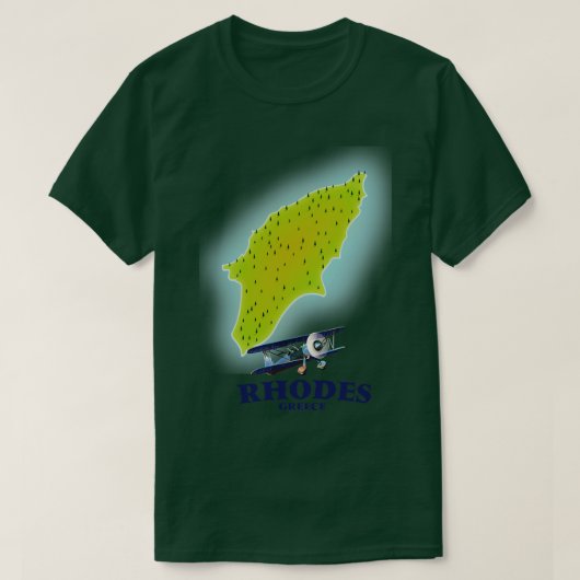 ロードス・ギリシャの島地図 Tシャツ (デザイン正面)