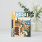 ロードセギリシャオールドタウントラベルアートヴィンテージ ポストカード (スタンド正面)