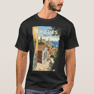 ロードセギリシャオールドタウントラベルアートヴィンテージ Tシャツ