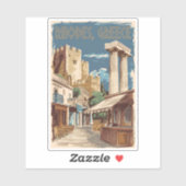 ロードセギリシャトルトラベルアートヴィンテージ シール (シート)