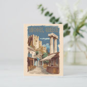 ロードセギリシャトルトラベルアートヴィンテージ ポストカード (スタンド正面)