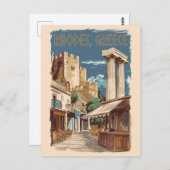ロードセギリシャトルトラベルアートヴィンテージ ポストカード (正面/裏面)