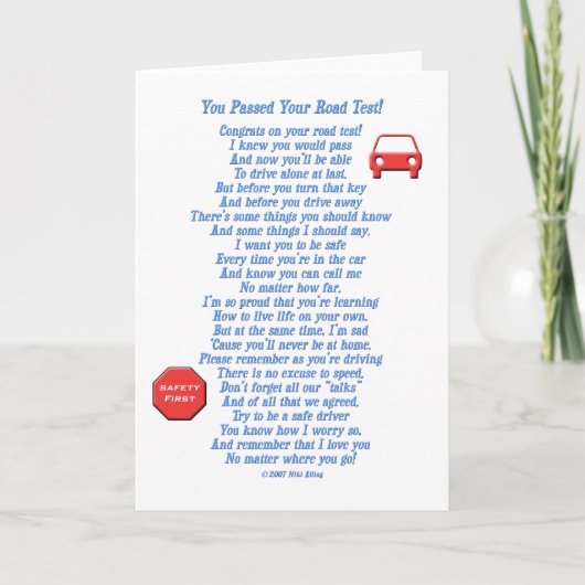 ロードテストに合格 – 新しいドライバー カード (正面)